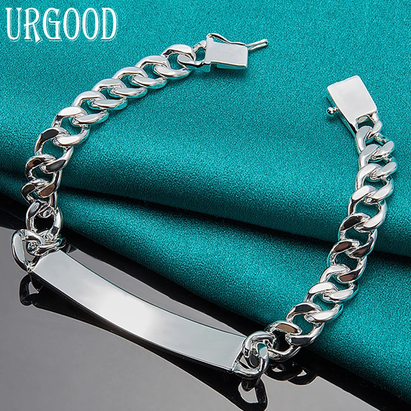 925 Sterling Silver 8mm Smooth Sideways Chain Bracelet For Women Men Party Engagement Wedding Fashion Jewelry
925 Sterling Silver 8mm Smooth Sideways Chain Bracelet For Women Men Party Engagement Wedding Fashion Jewelry
