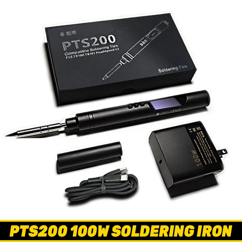 PTS200 100W Electric Soldering Iron Smart Mini Portable Fast Heating Soldering Station Universal TS101/TS100 Tip
PTS200 100W Electric Soldering Iron Smart Mini Portable Fast Heating Soldering Station Universal TS101/TS100 Tip