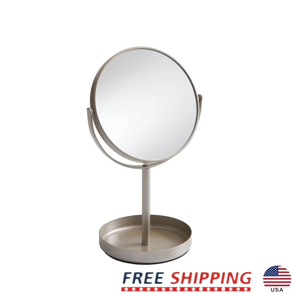 Dual Sided Vanity Mirror Satin Nickel Metal Magnifying 360 Degree Swivel Freestanding Makeup Mirror Modern Design Durable
Dual Sided Vanity Mirror Satin Nickel Metal Magnifying 360 Degree Swivel Freestanding Makeup Mirror Modern Design Durable