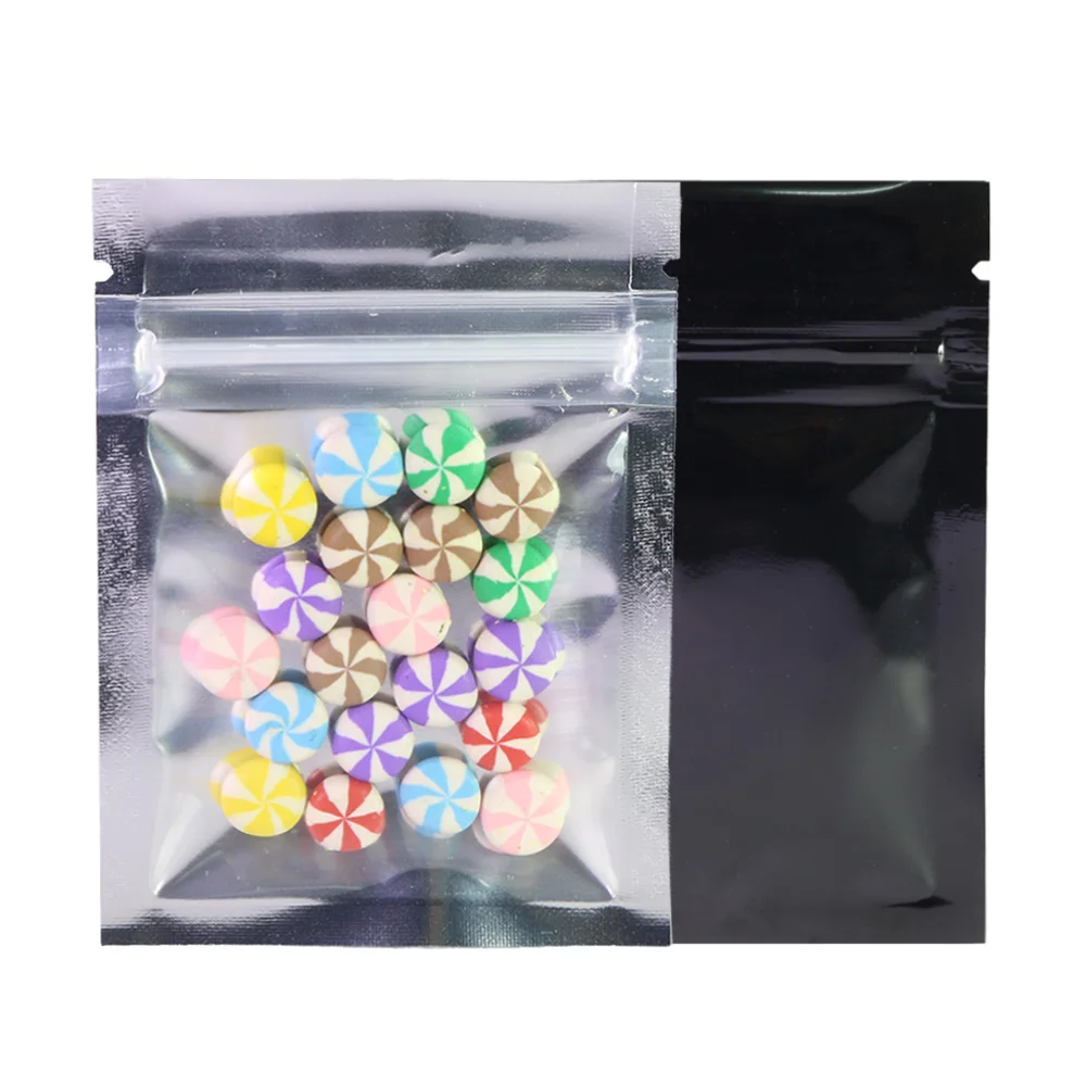100PCS 2.5x3.5 inch Glossy Black Clear Window Mini Aluminum Foil Mylar Pouch Smell Proof Food Grade Ziplock Snack Bags 
100PCS 2.5x3.5 inch Glossy Black Clear Window Mini Aluminum Foil Mylar Pouch Smell Proof Food Grade Ziplock Snack Bags