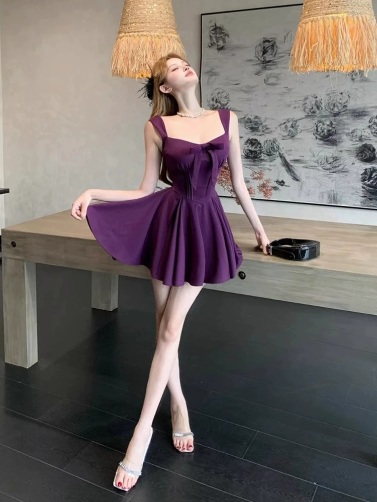 XZY plus Size Sweet Purple Bow Tie Strap Dress Women's Summer Waist Cinched Princess Flared Skirt Sexy Slim Fit High Waist
XZY plus Size Sweet Purple Bow Tie Strap Dress Women's Summer Waist Cinched Princess Flared Skirt Sexy Slim Fit High Waist