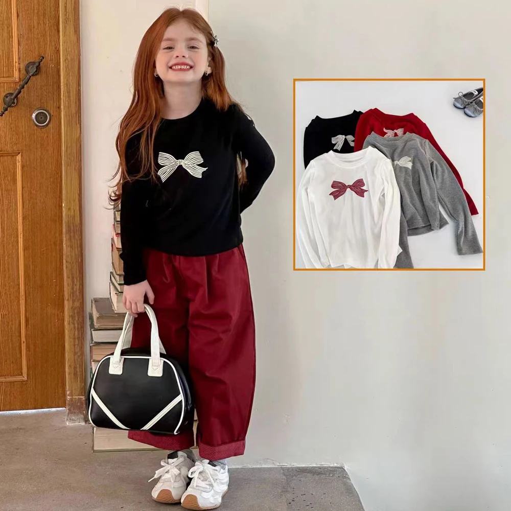 Autumn Kids Long Sleeves T-shirt Toddler Girls Bow-knot Bottoming Shirt Baby Casual Tops Fashion Children Tees
Autumn Kids Long Sleeves T-shirt Toddler Girls Bow-knot Bottoming Shirt Baby Casual Tops Fashion Children Tees