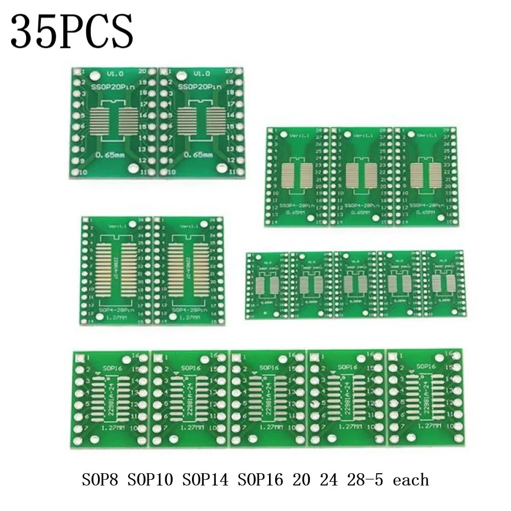 35 шт. плата преобразования печатной платы SOP8-SOP28 в DIP/DIP IC адаптер гнездо печатной платы 5 В 12*12 мм электрооборудование
35 шт. плата преобразования печатной платы SOP8-SOP28 в DIP/DIP IC адаптер гнездо печатной платы 5 В 12*12 мм электрооборудование