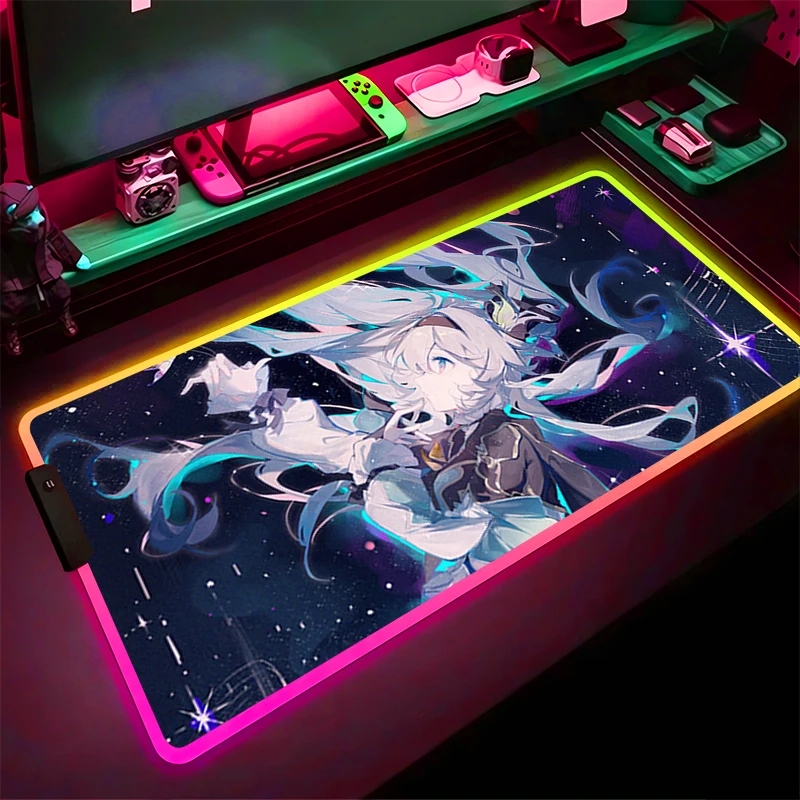RGB светодиодный коврик для мыши, коврик для клавиатуры ноутбука, нескользящий коврик для планшета, аксессуары для ПК, HD коврик для мыши H-honkai Star Rail Firefly, игровой настольный коврик
RGB светодиодный коврик для мыши, коврик для клавиатуры ноутбука, нескользящий коврик для планшета, аксессуары для ПК, HD коврик для мыши H-honkai Star Rail Firefly, игровой настольный коврик