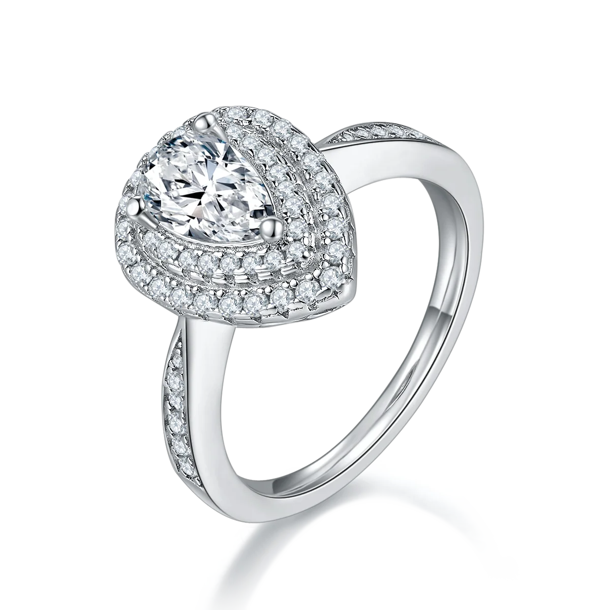 Moissanite Engagement Wedding Ring For Women 925 Silver Finger Ring Round/Pear Cut D Color
Moissanite Engagement Wedding Ring For Women 925 Silver Finger Ring Round/Pear Cut D Color