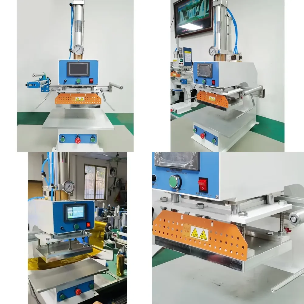 1500KG Automatic Pneumatic Heat Press Machine with Gold Foil Stamping for Garment Leather Carton
1500KG Automatic Pneumatic Heat Press Machine with Gold Foil Stamping for Garment Leather Carton