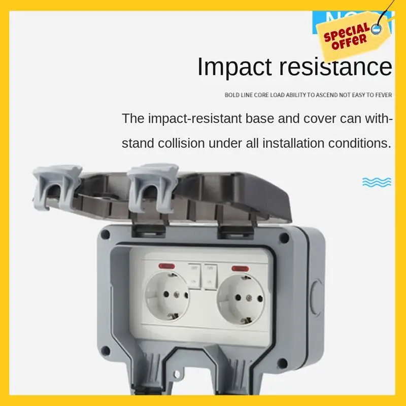 Outdoor Socket Waterproof Socket Dustproof With Switch Indicator Light, Wall Socket Wet Room Surface-Mounted Protective Contact
Outdoor Socket Waterproof Socket Dustproof With Switch Indicator Light, Wall Socket Wet Room Surface-Mounted Protective Contact