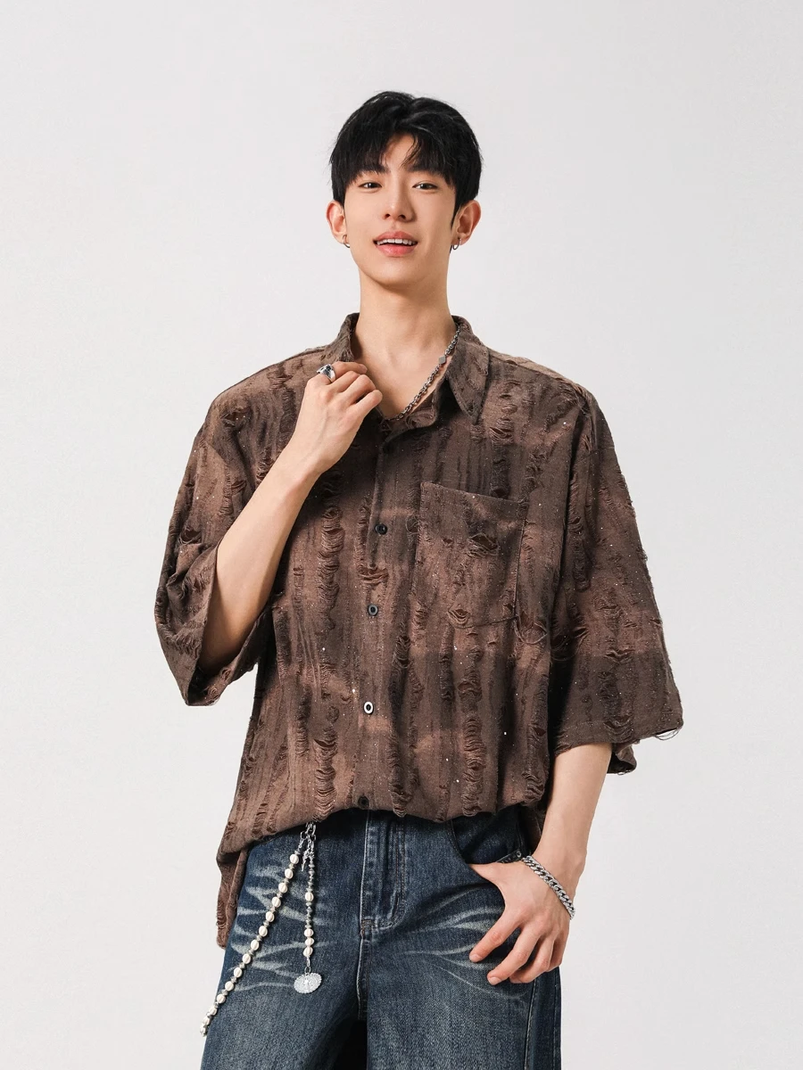 Tagkita Men's Casual Short Sleeve Shirt Summer 2025 Fashionable Embroidered Turn-down Collar Breathable Loose Fit Youthful
Tagkita Men's Casual Short Sleeve Shirt Summer 2025 Fashionable Embroidered Turn-down Collar Breathable Loose Fit Youthful
