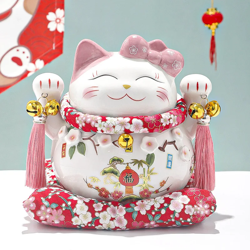 Украшения фэн-шуй Fortune Cat большая копилка с цветком персика, кошка для гостиной, аксессуары для дома, керамический подарок, подарок
Украшения фэн-шуй Fortune Cat большая копилка с цветком персика, кошка для гостиной, аксессуары для дома, керамический подарок, подарок