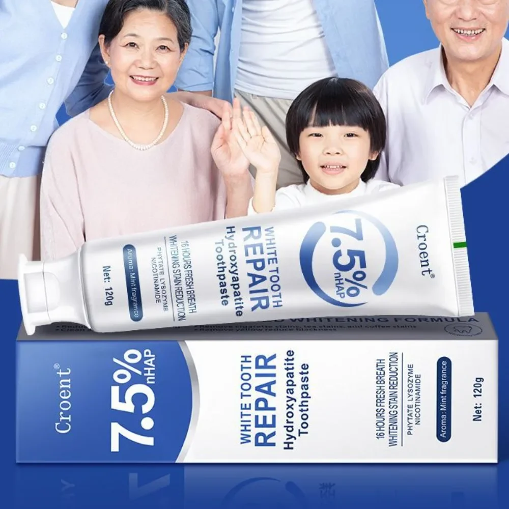 HAP Toothpaste 120g with 7.5% Hydroxyapatite for Enamel Repair Remineralization Whitening And Fresh Breath - Dental Care Product
HAP Toothpaste 120g with 7.5% Hydroxyapatite for Enamel Repair Remineralization Whitening And Fresh Breath - Dental Care Product