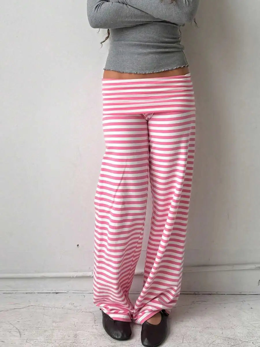 Women Low Waist Loose Fit Striped Wide Leg Flare Pants Stretchy Lounge Sweatpants
Women Low Waist Loose Fit Striped Wide Leg Flare Pants Stretchy Lounge Sweatpants