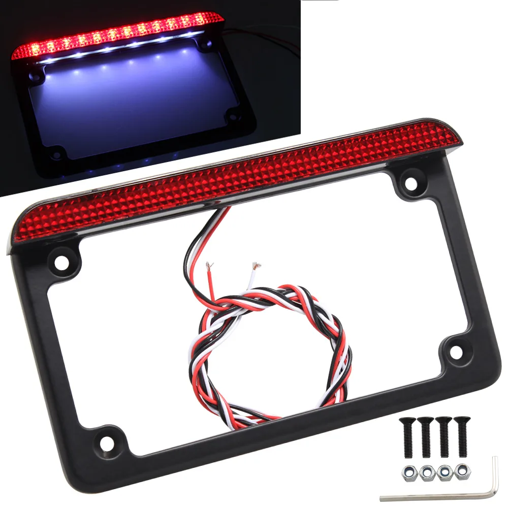 Motorcycle Accessories License Plate Frame With 6" LED Light Chrome/Black Universal Fit For Honda Suzuki Yamaha Kawasaki Harley
Motorcycle Accessories License Plate Frame With 6" LED Light Chrome/Black Universal Fit For Honda Suzuki Yamaha Kawasaki Harley