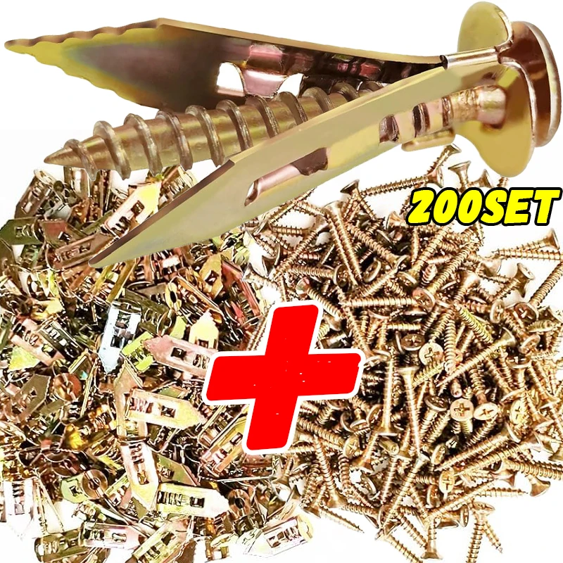 10/200Pcs Expansion Screws Self-Drilling Drywall Anchors with Screw Cavity Plug Dowel Fixing Tools DIY Home Secure Wall Mounting
10/200Pcs Expansion Screws Self-Drilling Drywall Anchors with Screw Cavity Plug Dowel Fixing Tools DIY Home Secure Wall Mounting