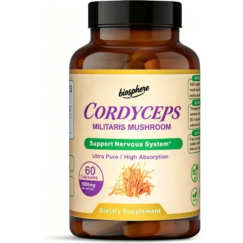 Cordyceps sinensis mushroom capsules 100% organic fruit extract 60 vegetarian capsules
Cordyceps sinensis mushroom capsules 100% organic fruit extract 60 vegetarian capsules