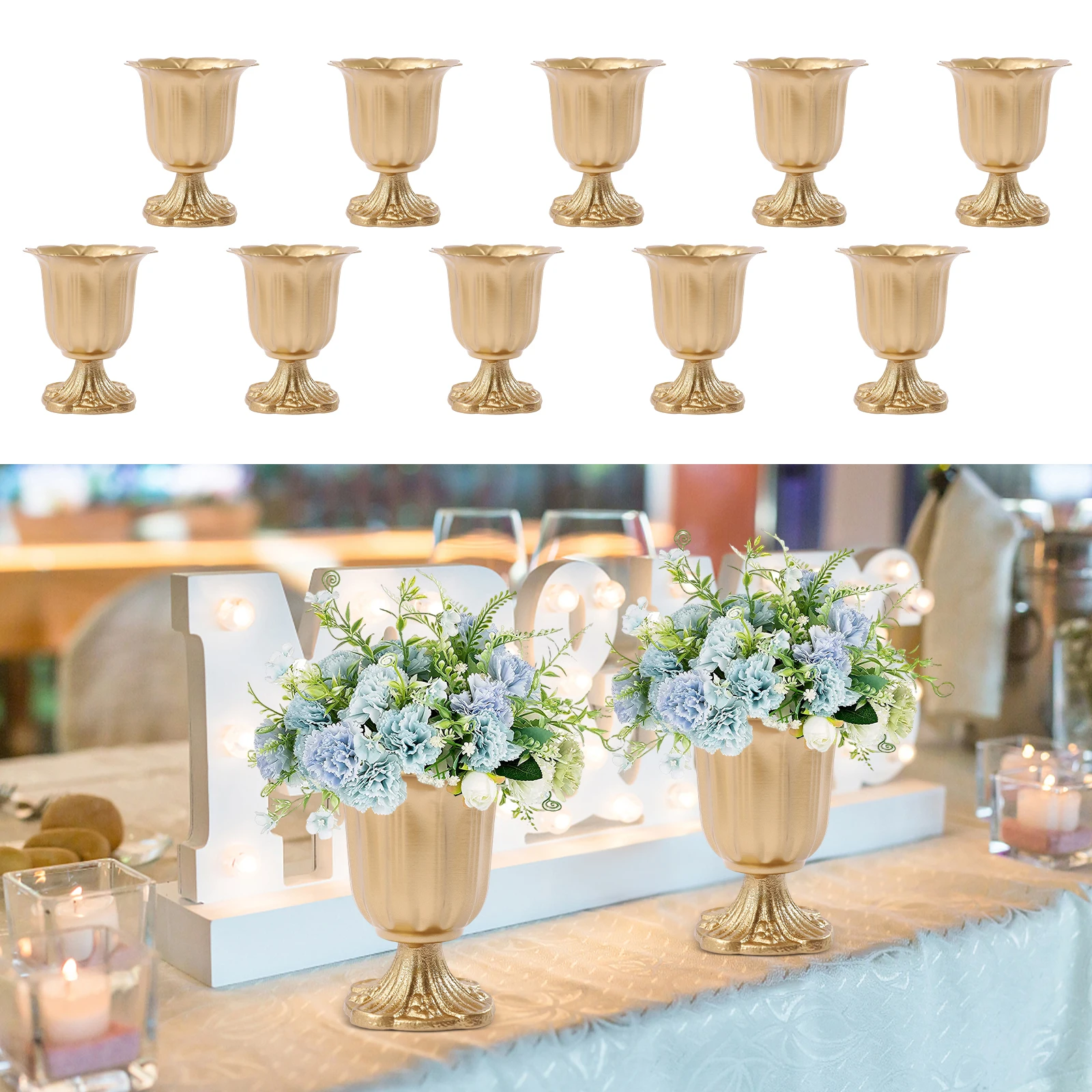10 Pcs Metal Golden Trumpet Vase Elegant Wedding Centerpieces Vases Party Decor Wedding Flower Vases
10 Pcs Metal Golden Trumpet Vase Elegant Wedding Centerpieces Vases Party Decor Wedding Flower Vases