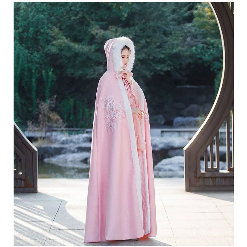 Женская зимняя длинная накидка в древнем стиле и шаль из утолщенного флиса для тепла в китайском стиле, розовая этичная накидка в древнем стиле Hanfu
Женская зимняя длинная накидка в древнем стиле и шаль из утолщенного флиса для тепла в китайском стиле, розовая этичная накидка в древнем стиле Hanfu