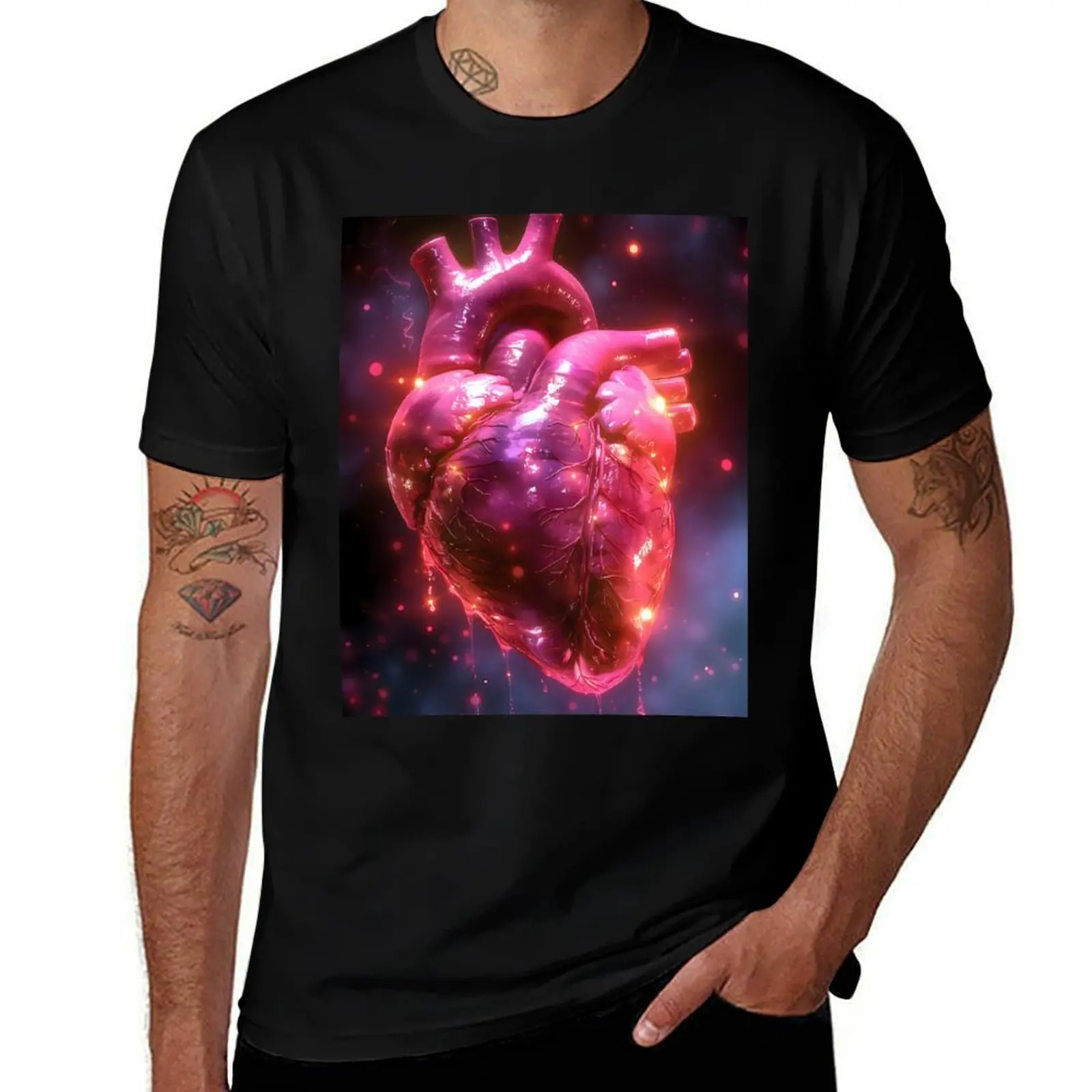Pulsing with Emotion: A Cyberpunk Heart Illustration T-Shirt customs plus sizes funny shirt cotton Men's t shirts 
Pulsing with Emotion: A Cyberpunk Heart Illustration T-Shirt customs plus sizes funny shirt cotton Men's t shirts