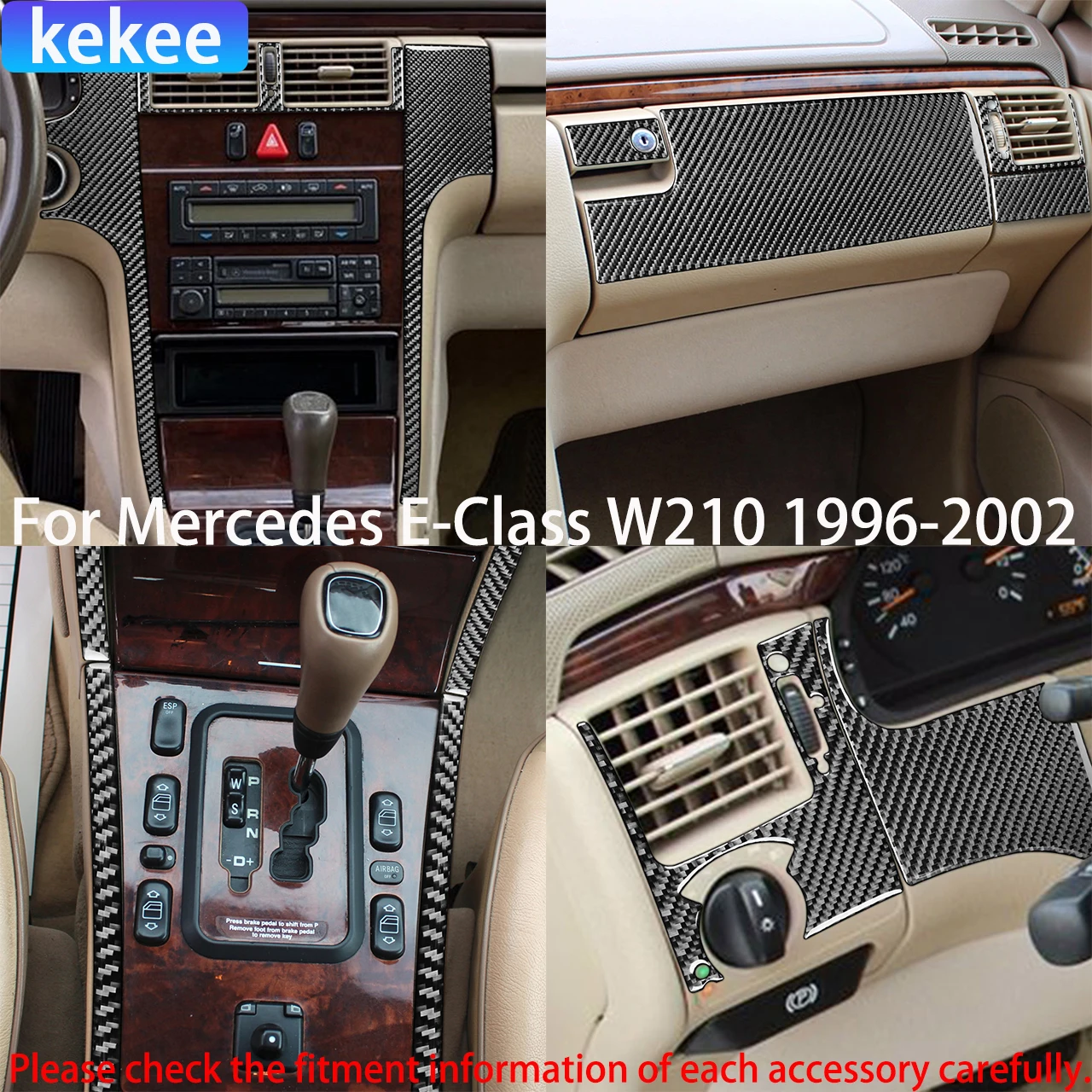 For Mercedes W210 Interior Accessories E Class 1996-2002 Center Console Dashboard Gear Full Set Carbon Fiber Tuning Stickers
For Mercedes W210 Interior Accessories E Class 1996-2002 Center Console Dashboard Gear Full Set Carbon Fiber Tuning Stickers