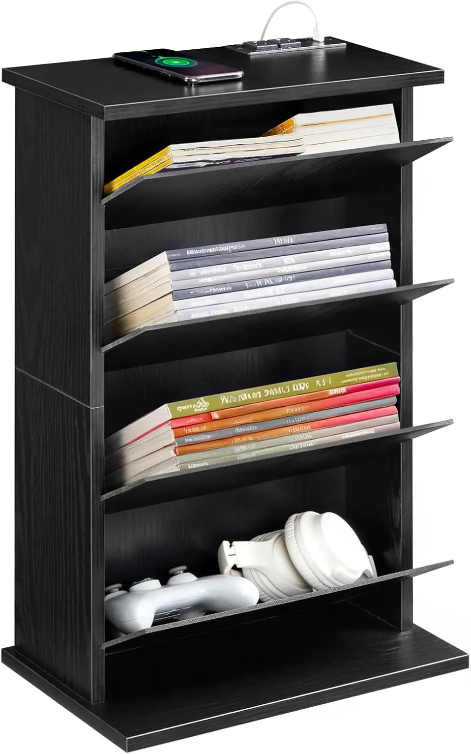 Narrow Side Table with Charging Station Slim End Table with Magazine Book Holder Organizer Rack & Storage Bag, Small Spa
Narrow Side Table with Charging Station Slim End Table with Magazine Book Holder Organizer Rack & Storage Bag, Small Spa