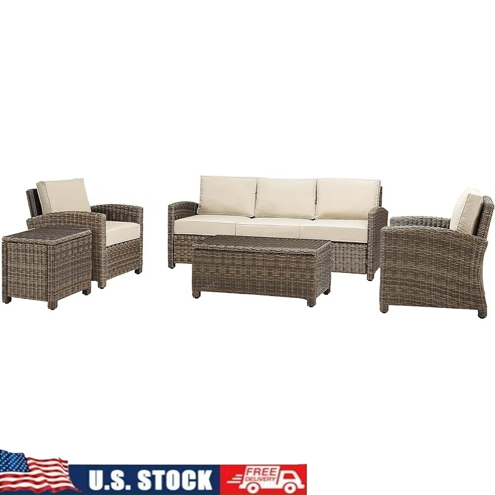 Bradenton 5-Piece Wicker Outdoor Sofa Set Patio Furniture UV Resistant Cushions Coffee Side Table Comfortable Seating Garden
Bradenton 5-Piece Wicker Outdoor Sofa Set Patio Furniture UV Resistant Cushions Coffee Side Table Comfortable Seating Garden