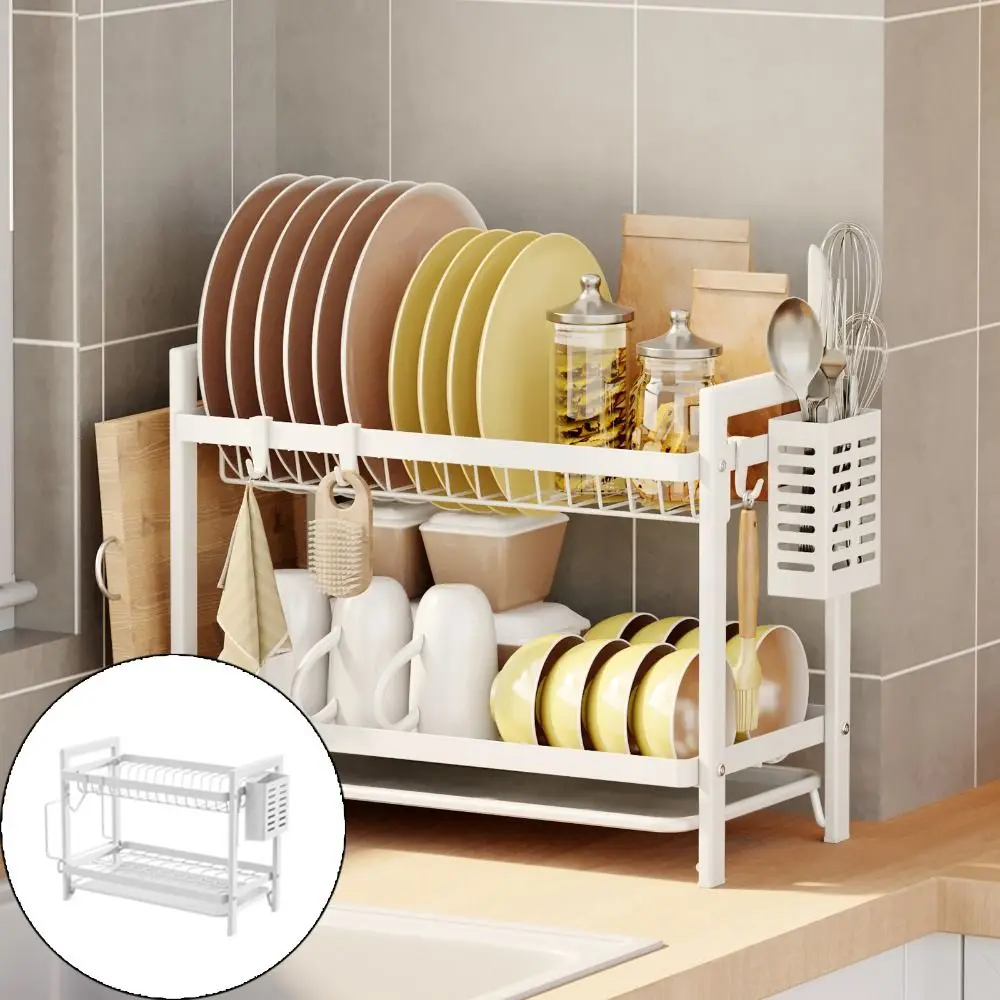 New Large Size Dish Drying Rack Sturdy Space-Saving 2-Tier Dish Rack Iron Art Kitchen Drainboard Set Home Use
New Large Size Dish Drying Rack Sturdy Space-Saving 2-Tier Dish Rack Iron Art Kitchen Drainboard Set Home Use