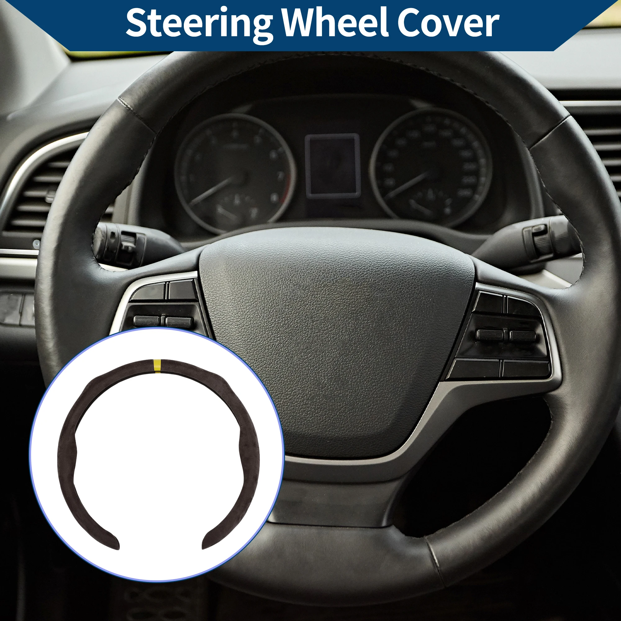 UXCELL Suede Steering Wheel Cover ABS 14.96" Dark Brown Yellow 1 Pc 
UXCELL Suede Steering Wheel Cover ABS 14.96" Dark Brown Yellow 1 Pc