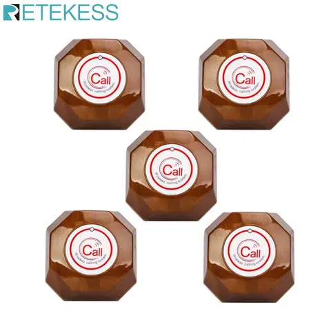Retekess 5Pcs T133 Call Pager Wireless Waiter Call Button Bell Transmitter 433MHZ For Restaurant Cafe Bar Club Hotel Clinic