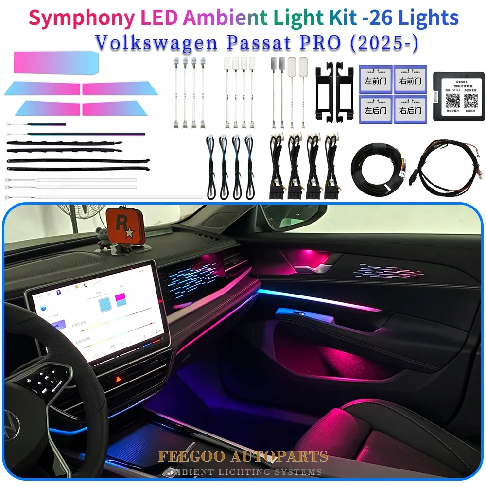 Upgrade Symphony Car Interior LED Ambient Light Strip Decoration Accessories Auto Atmosphere Lamp for Volkswagen Passat PRO 2025
Upgrade Symphony Car Interior LED Ambient Light Strip Decoration Accessories Auto Atmosphere Lamp for Volkswagen Passat PRO 2025