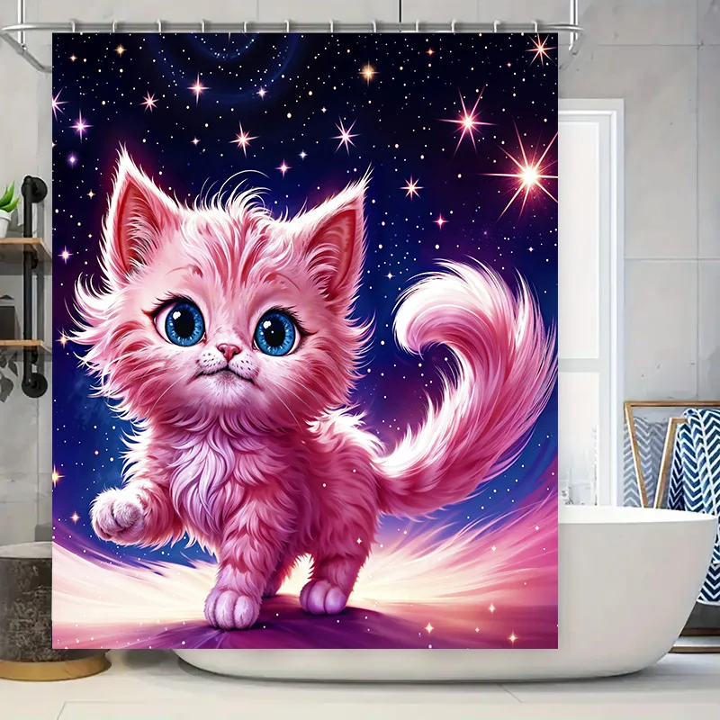 Причудливая занавеска для душа Pink Kitty: фантазийное украшение «Звездная ночь» для декора ванной комнаты Идеальная идея для подарка (180x200 см)
Причудливая занавеска для душа Pink Kitty: фантазийное украшение «Звездная ночь» для декора ванной комнаты Идеальная идея для подарка (180x200 см)