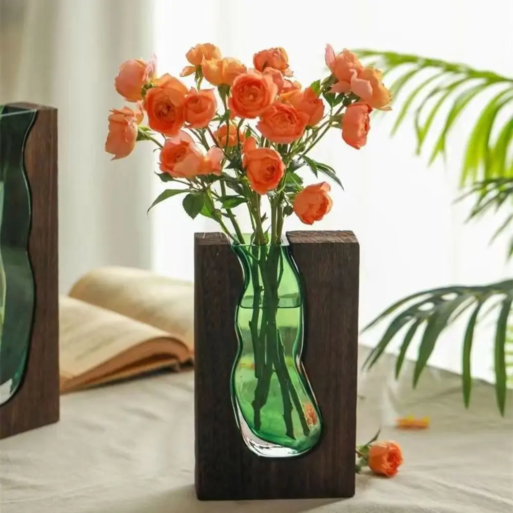 Plant Container Wooden Glass Vase Transparent Modern Hydroponic Flower Holder Removable Exquisite Flower Pot Bedhead
Plant Container Wooden Glass Vase Transparent Modern Hydroponic Flower Holder Removable Exquisite Flower Pot Bedhead