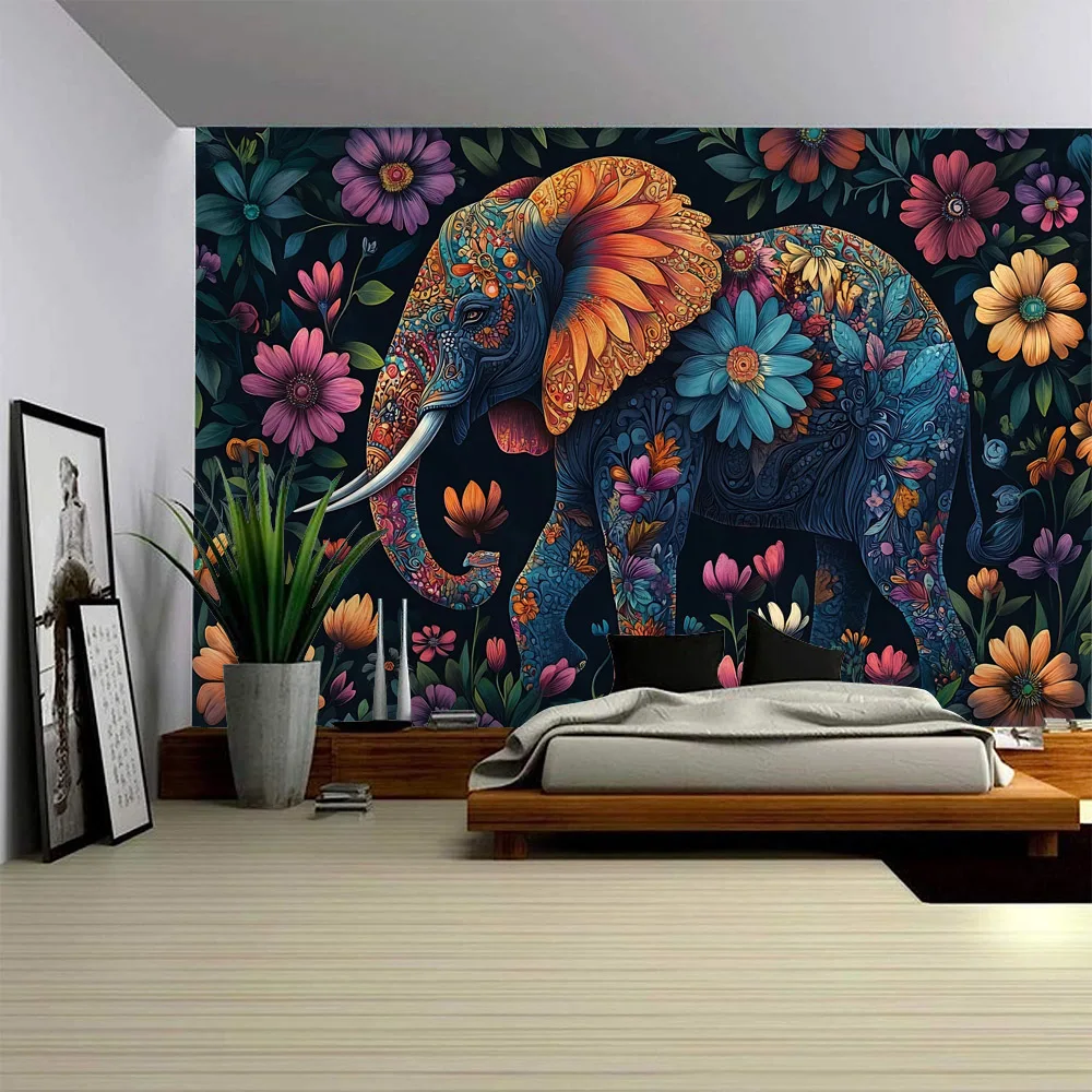 Elephant tapestry wall hanging for home decoration, retro hippie tapestry aesthetic background wall poster, yoga meditation
Elephant tapestry wall hanging for home decoration, retro hippie tapestry aesthetic background wall poster, yoga meditation