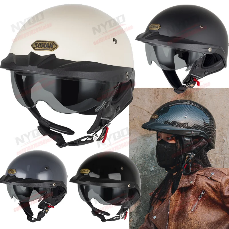 Motorcycle Half Helmet with Endoscope Retro Summer Men's and Women's Four Seasons Adjustable Headcircumference
Motorcycle Half Helmet with Endoscope Retro Summer Men's and Women's Four Seasons Adjustable Headcircumference