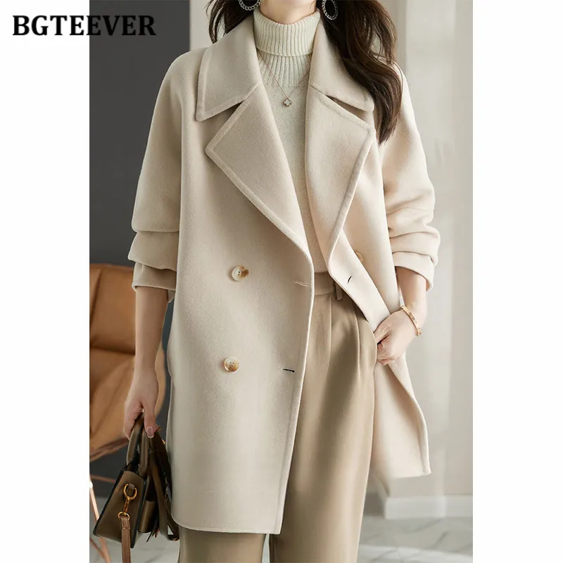 BGTEEVER элегантные утепленные женские куртки с длинными рукавами, осень-зима, свободные двубортные женские шерстяные пальто
BGTEEVER элегантные утепленные женские куртки с длинными рукавами, осень-зима, свободные двубортные женские шерстяные пальто