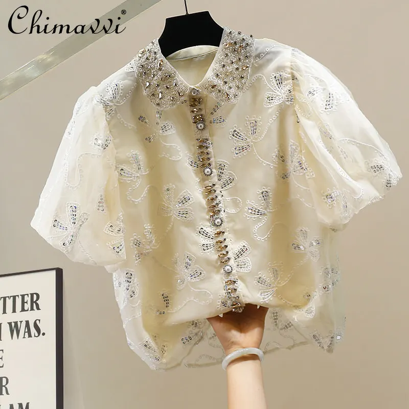 New 2026 Summer Fashion Sequin Embellished Heavily Beaded Embroidered Puff Sleeve Blouse Women's Slim Fit Shirts Tops
New 2026 Summer Fashion Sequin Embellished Heavily Beaded Embroidered Puff Sleeve Blouse Women's Slim Fit Shirts Tops