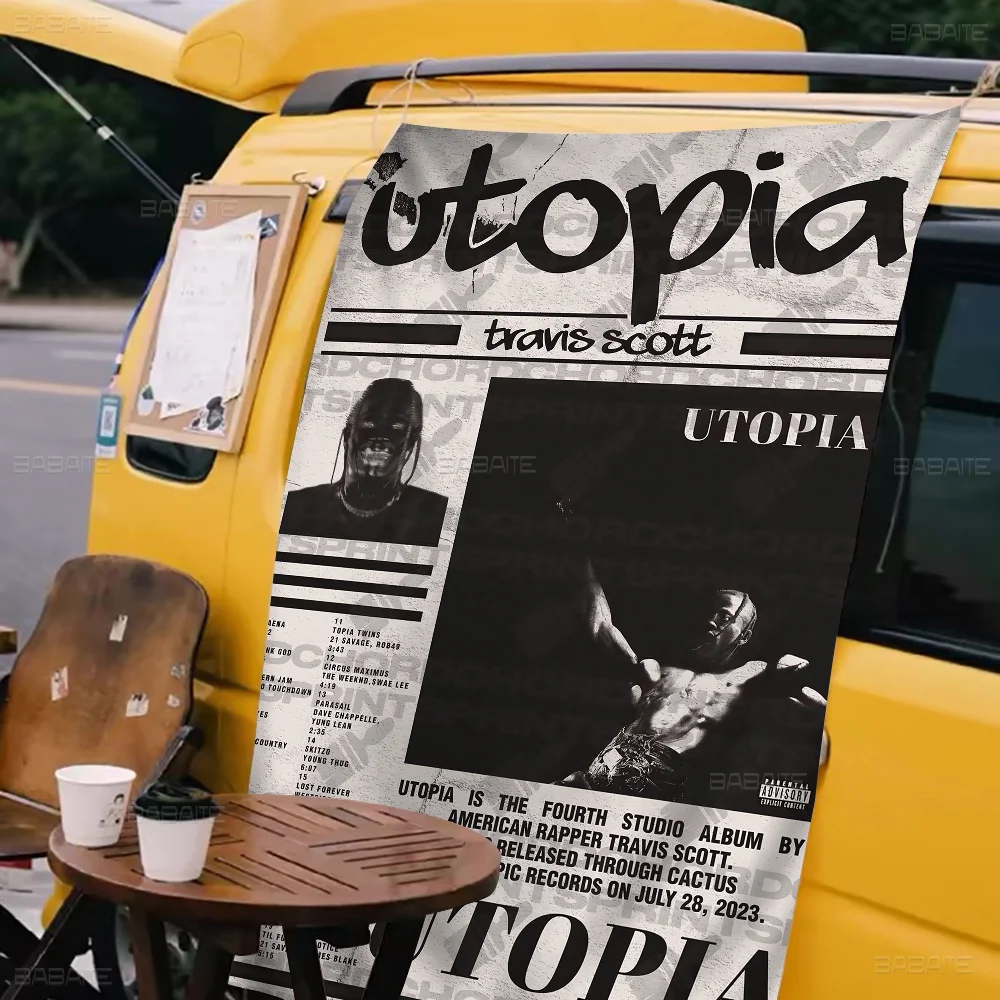 Utopia Album Creative Pattern Hanging Flag Polyester Printed Banner Hand Pulled Flag
Utopia Album Creative Pattern Hanging Flag Polyester Printed Banner Hand Pulled Flag