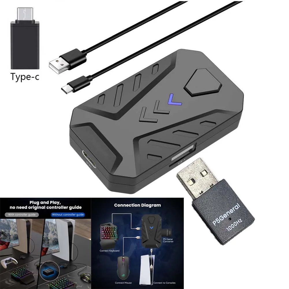 for PS5 Computer Mouse Keyboard Connect Adapter USB Type C Converter for PS5 Console Controller Extend Adapter with Game Turbo
for PS5 Computer Mouse Keyboard Connect Adapter USB Type C Converter for PS5 Console Controller Extend Adapter with Game Turbo