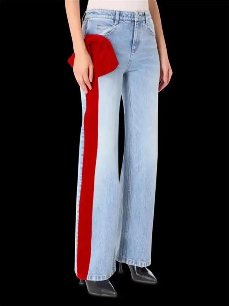 Slimming Straightleg Jeans Girls High Waist Knot Splicing Slim Fit Blue Denim Pants Women's Faion Summer Long Tro...
Slimming Straightleg Jeans Girls High Waist Knot Splicing Slim Fit Blue Denim Pants Women's Faion Summer Long Tro...