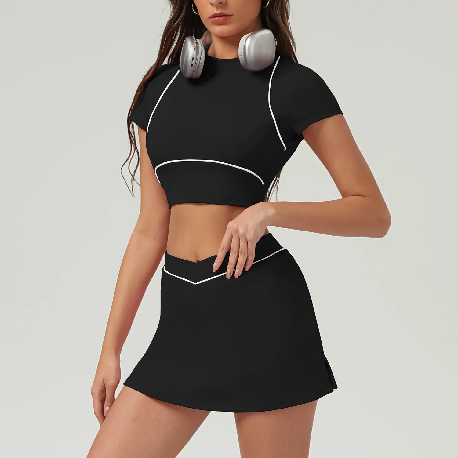 Tennis Sports Suit Fitness High Waist Skinny Backless Quick-drying Pant Yoga Suit Workout Clothe Gym Tennis Skirt Suit for Women
Tennis Sports Suit Fitness High Waist Skinny Backless Quick-drying Pant Yoga Suit Workout Clothe Gym Tennis Skirt Suit for Women