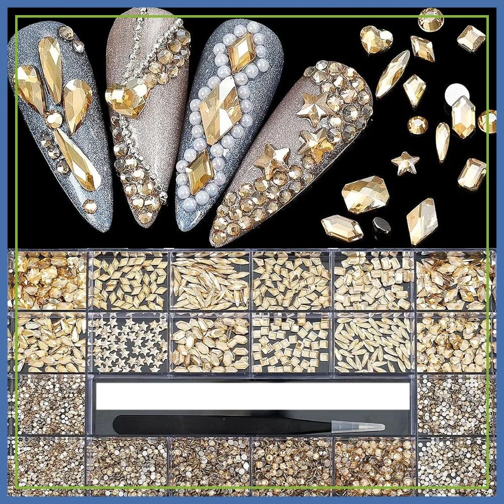 4880Pcs Champagne Rhinestones for Nails, Gold Crystal Nail Rhinestones Round Beads Flatback Glass Gems, Multi Shapes 3D Nail Crystals for DIY Crafts Clothes Shoes Jewelry
4880Pcs Champagne Rhinestones for Nails, Gold Crystal Nail Rhinestones Round Beads Flatback Glass Gems, Multi Shapes 3D Nail Crystals for DIY Crafts Clothes Shoes Jewelry