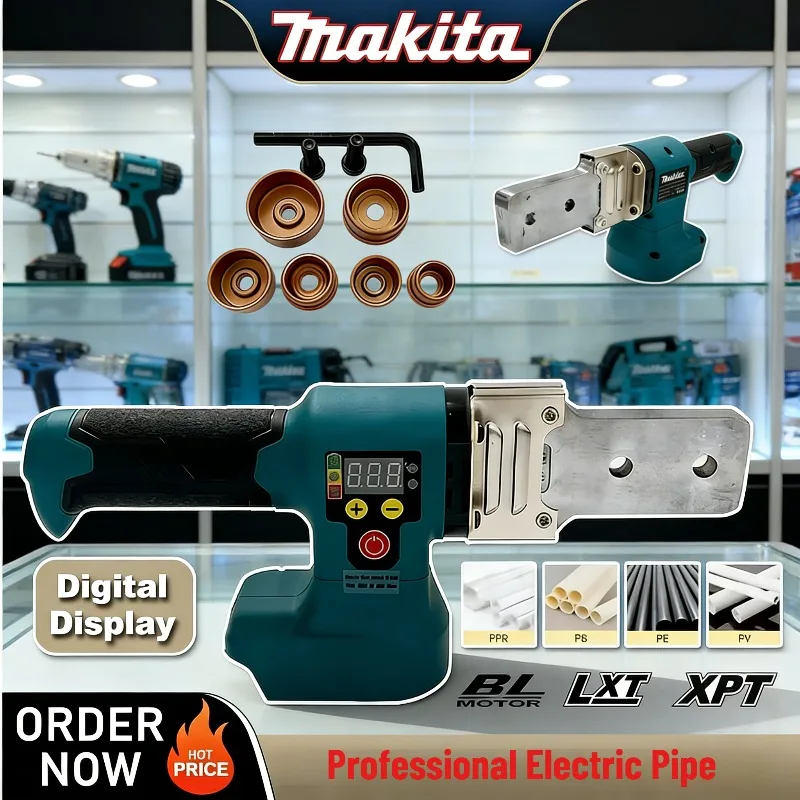 Аккумуляторный электрический аппарат для сварки труб Makita 18В/20В, беспроводной паяльник для PPR/PE, нагреватель для пайки пластиковых труб, термоплавкий паяльник для труб из ПП
Аккумуляторный электрический аппарат для сварки труб Makita 18В/20В, беспроводной паяльник для PPR/PE, нагреватель для пайки пластиковых труб, термоплавкий паяльник для труб из ПП