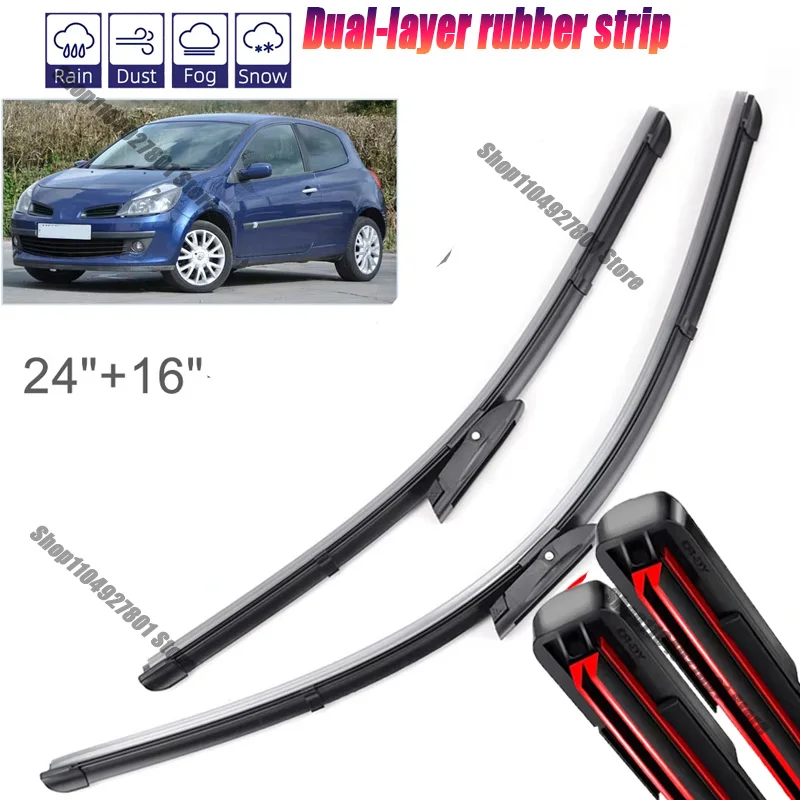 2pcs Wiper Front Wiper Blades Set For Renault Clio MK 3 Hatchback 2005 - 2012 Windshield Windscreen Window 24"+16"2005 2006
2pcs Wiper Front Wiper Blades Set For Renault Clio MK 3 Hatchback 2005 - 2012 Windshield Windscreen Window 24"+16"2005 2006