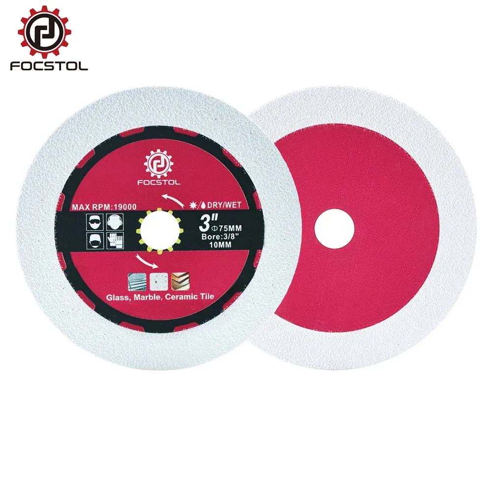FOCSTOL Dia 75mm Diamond Glass Cutting Disc Cutting and Grinding for Glass Jade Crystal Wine Bottle 3inch Diamond Saw Blade
FOCSTOL Dia 75mm Diamond Glass Cutting Disc Cutting and Grinding for Glass Jade Crystal Wine Bottle 3inch Diamond Saw Blade