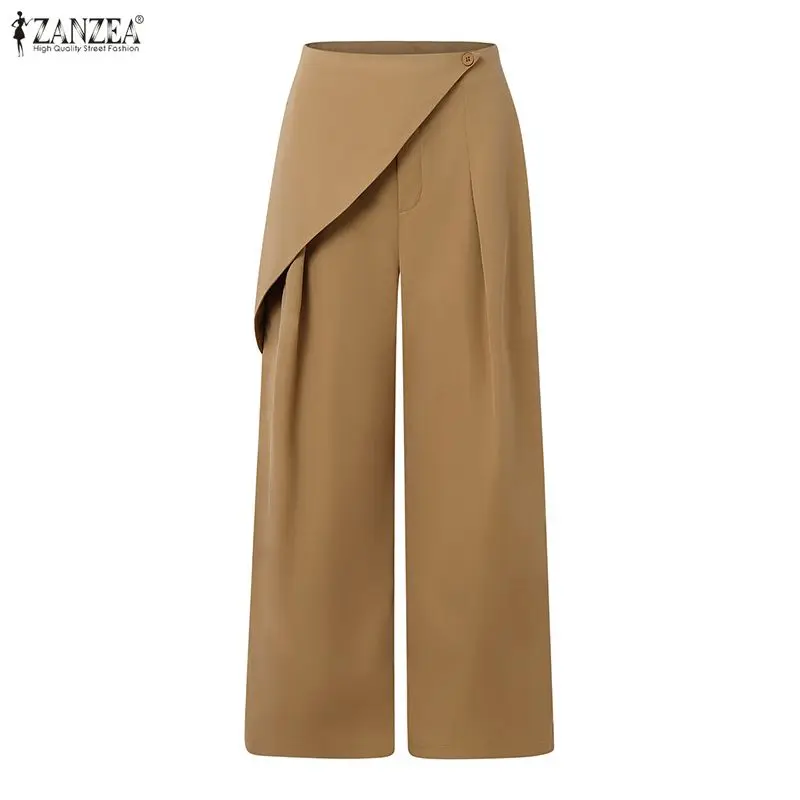 Elegant Trousers 2026 Women Casual Long Wide Leg Bottoms ZANZEA Fashion Pleated Capris High Waist Office OL Oversized Pants
Elegant Trousers 2026 Women Casual Long Wide Leg Bottoms ZANZEA Fashion Pleated Capris High Waist Office OL Oversized Pants