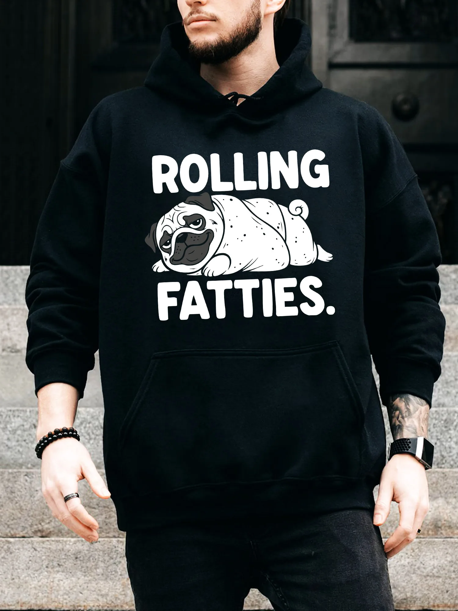 Мужская толстовка на шнурке Rolling Fatties Dog — повседневный удобный черный пуловер, осенне-зимняя толстовка с капюшоном
Мужская толстовка на шнурке Rolling Fatties Dog — повседневный удобный черный пуловер, осенне-зимняя толстовка с капюшоном