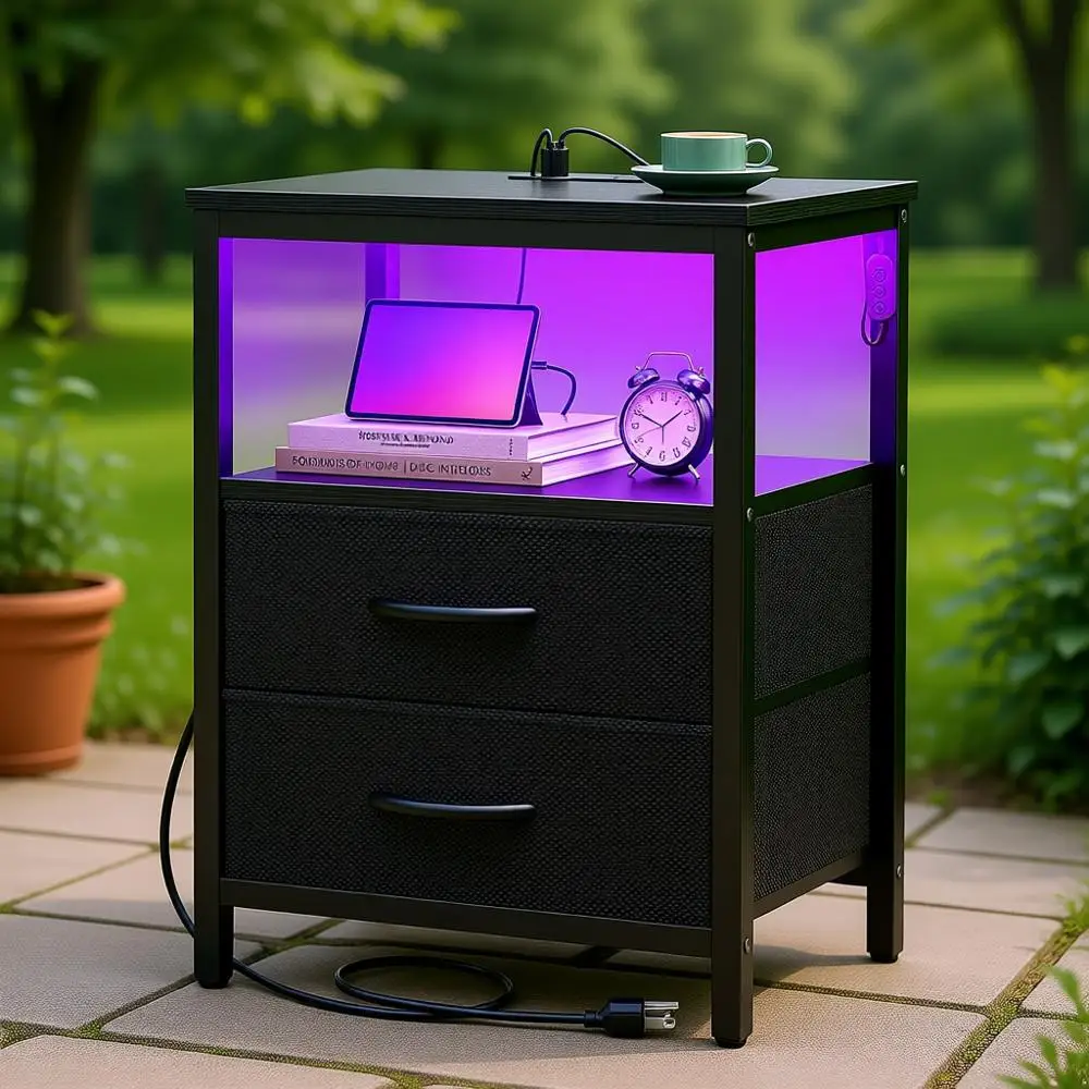 Современная прикроватная тумбочка со светодиодной подсветкой и полкой для хранения, черная, прикроватный столик для спальни
Современная прикроватная тумбочка со светодиодной подсветкой и полкой для хранения, черная, прикроватный столик для спальни