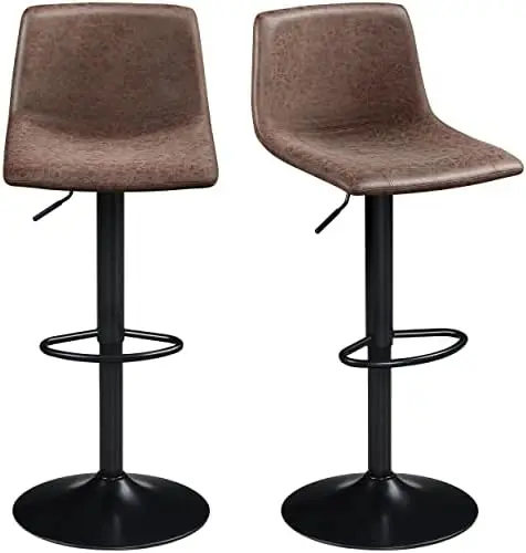 Stools Counter Height, Swivel Barstools with Footrest and L Shape Back, Height Adjustable Modern Chairs, Vintage Leather, Brown
Stools Counter Height, Swivel Barstools with Footrest and L Shape Back, Height Adjustable Modern Chairs, Vintage Leather, Brown