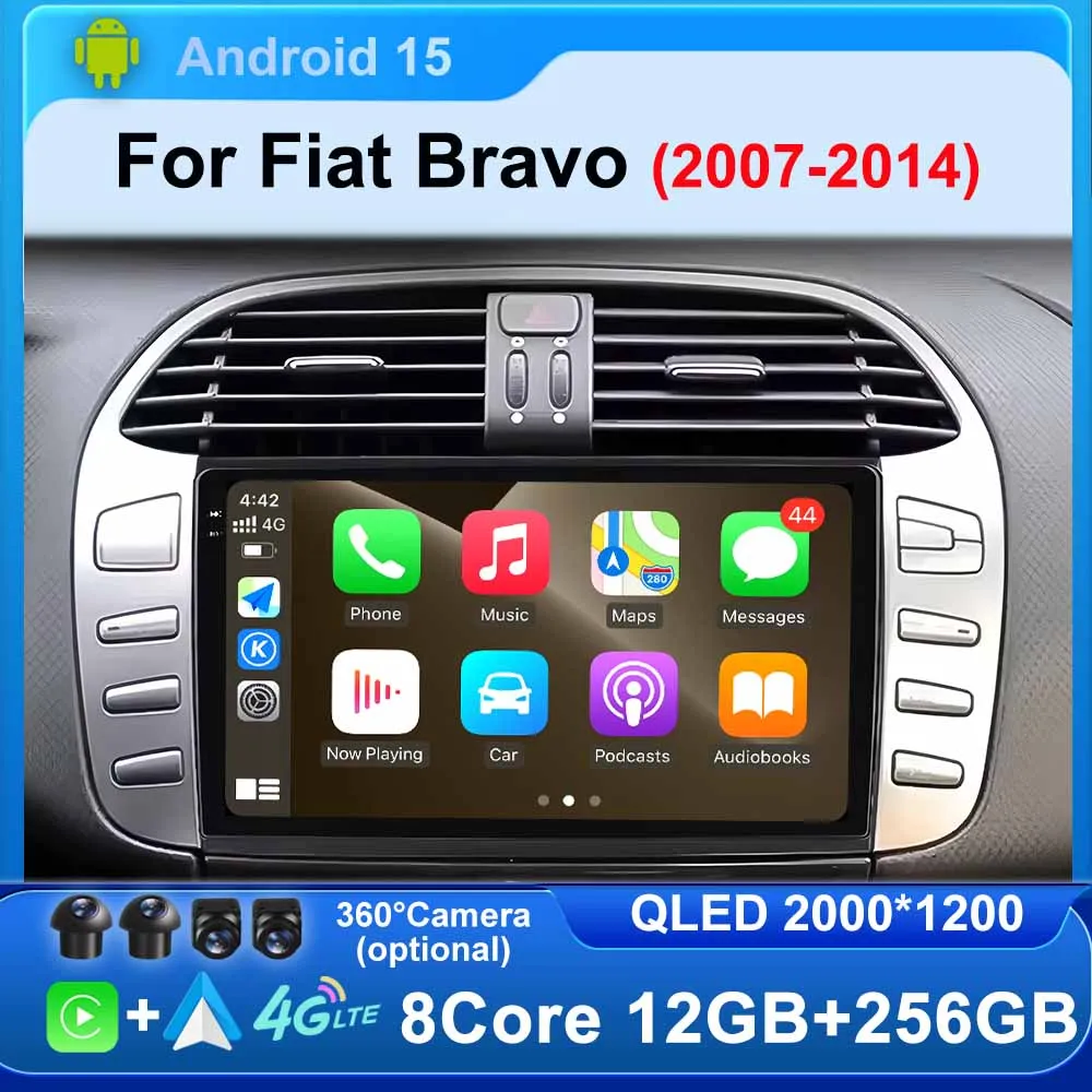 Android 15 For Fiat Bravo 2007 -2014 2K QLED Android Car Radio Multimedia Video Player GPS stereo CarPlay 4G Head Unit Bluetooth
Android 15 For Fiat Bravo 2007 -2014 2K QLED Android Car Radio Multimedia Video Player GPS stereo CarPlay 4G Head Unit Bluetooth
