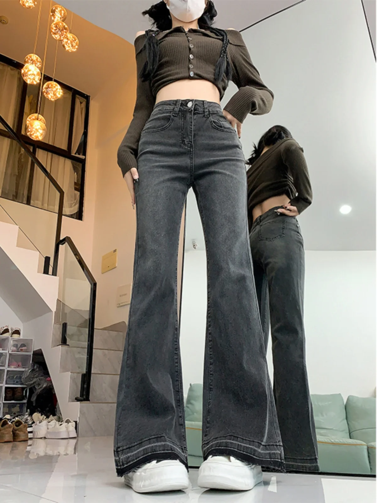 Расклешенные джинсы с высокой талией, женские осенние новые джинсовые брюки больших размеров Bla ey Bootcut, износостойкие длинные брюки
Расклешенные джинсы с высокой талией, женские осенние новые джинсовые брюки больших размеров Bla ey Bootcut, износостойкие длинные брюки