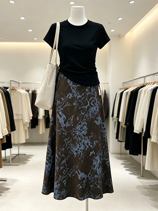 Large Size Women's Summer New Design Sense Top And Half Skirt Dyeing Set High Waist A-Line Skirt Commute Style Korean Version
Large Size Women's Summer New Design Sense Top And Half Skirt Dyeing Set High Waist A-Line Skirt Commute Style Korean Version
