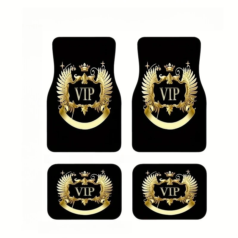 4-Pack Crown VIP Print Car Mats - Anti-Slip, Easy Clean, All-Season, Fits All Vehicles, Stylish Interior Pick
4-Pack Crown VIP Print Car Mats - Anti-Slip, Easy Clean, All-Season, Fits All Vehicles, Stylish Interior Pick